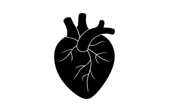 A Designer's Look at the Heart Silhouette with Detailed Veins SVG