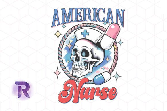 A Designer's Take on the American Nurse Skeleton PNG