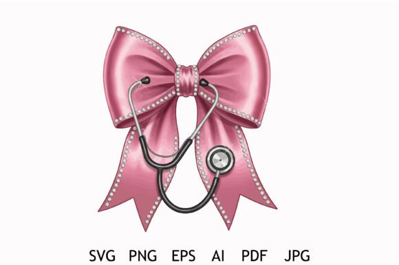 A Designer's Take on the Pink Nurse Bow with Stethoscope