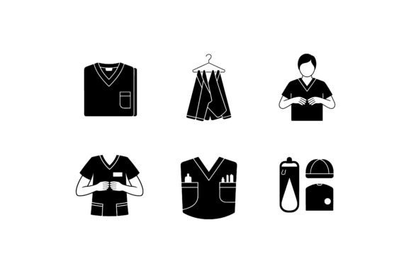 A Designer’s Take on the Medical Scrubs Vector Silhouette