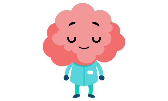 A Friendly Cartoon Brain for Medical-Themed Embroidery