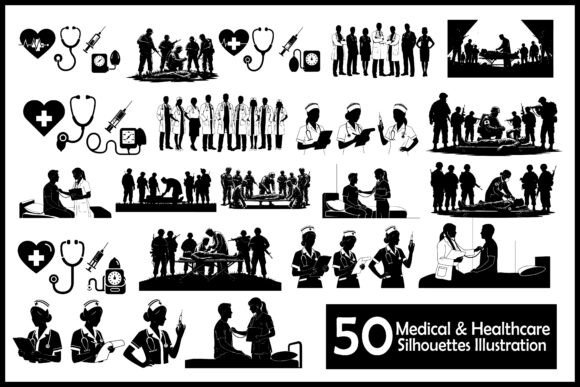 A Practical Review: The Medical Healthcare Silhouette Illustration