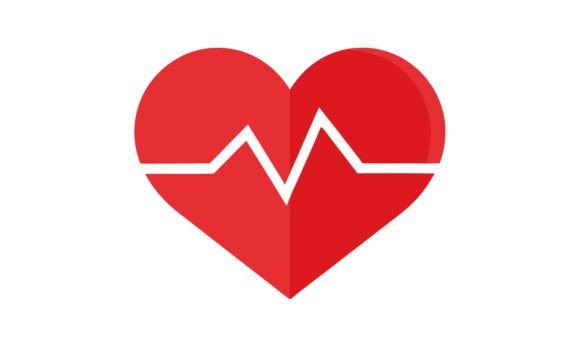 A Professional Designer's Take on the Heart with EKG Medical Symbol