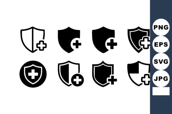 Black & White Medical Shield Icons: A Designer's Review