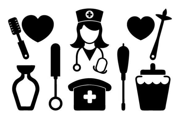 Nurse Tools Silhouette: A Classic Design for Modern Crafters