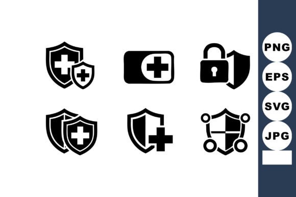 Security Shield Medical Icons: A Clean Design for Trustworthy Projects
